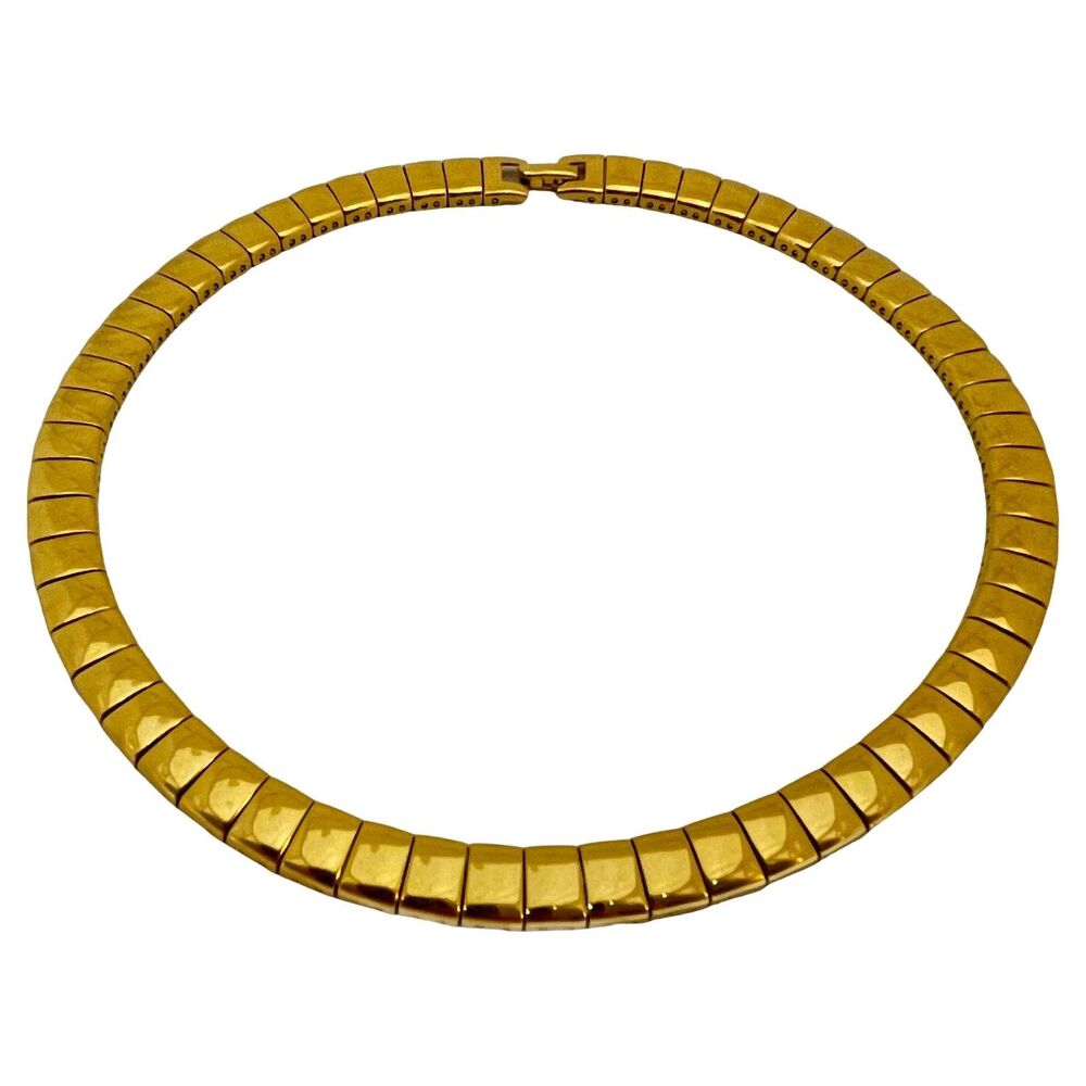 NAPIER signed vintage gold tone massive chain link designer necklace